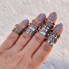 Zilverkleurige ringen party om vingers met doosje