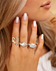 Zilveren ringen mix met witte details