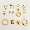 Statement hoops striped goudkleurig