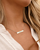 Zilveren bar ketting met naam