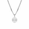 Graveerbare mannen ketting met munt zilver