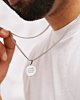 Graveerbare mannen ketting met munt