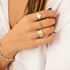 Zilveren ringen mix om vingers