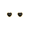 Black heart studs goldplated