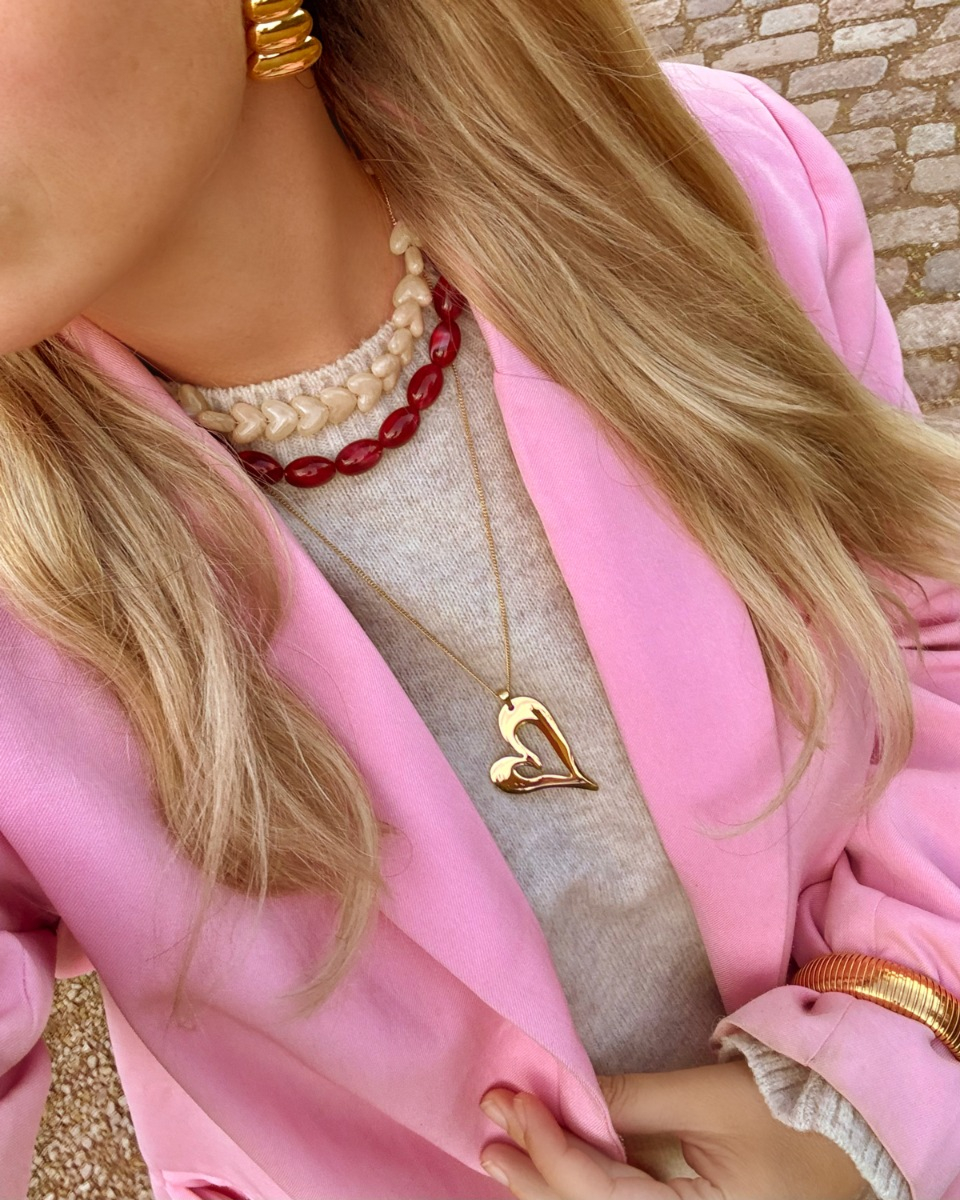 Kralen hartjes ketting mix