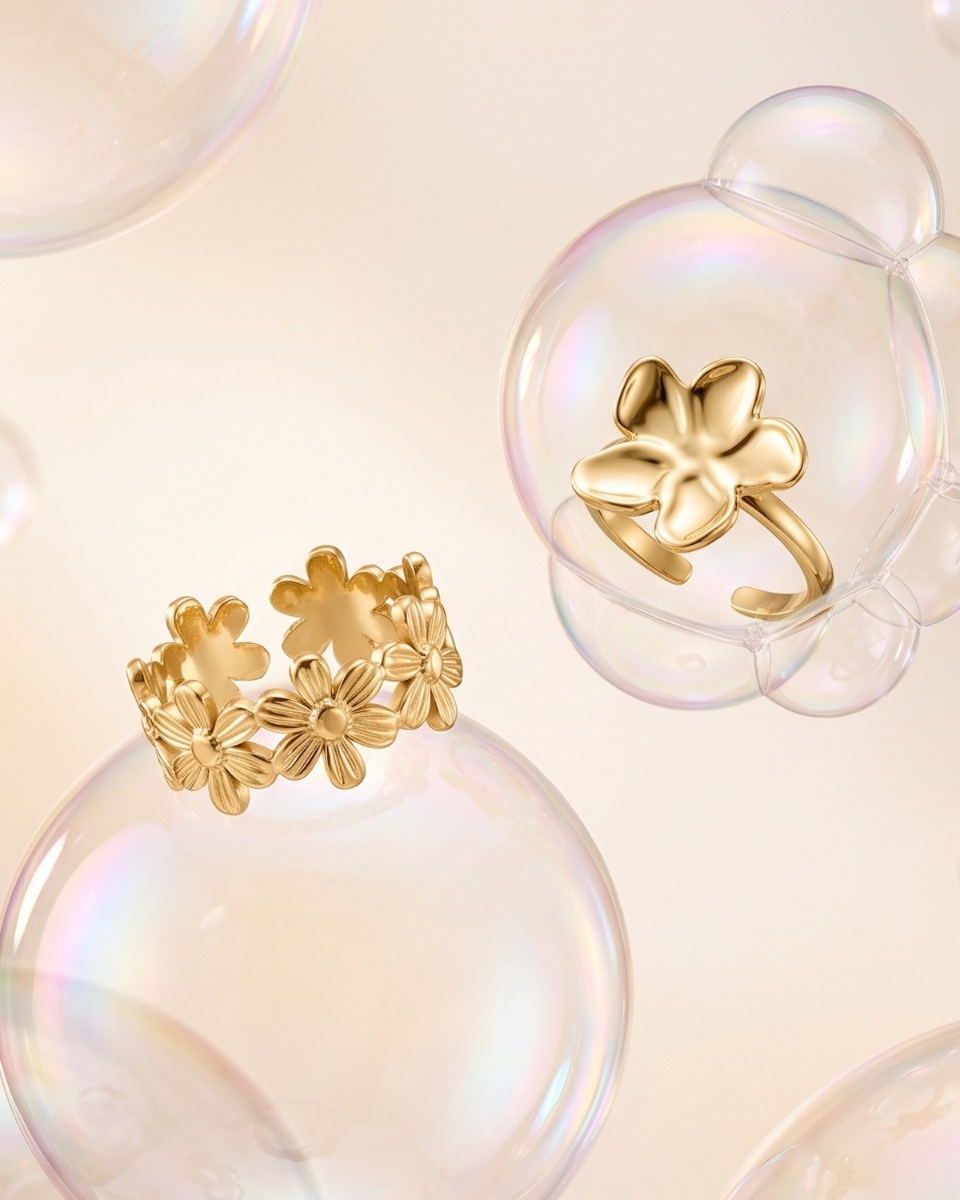 bloemen ringen goud