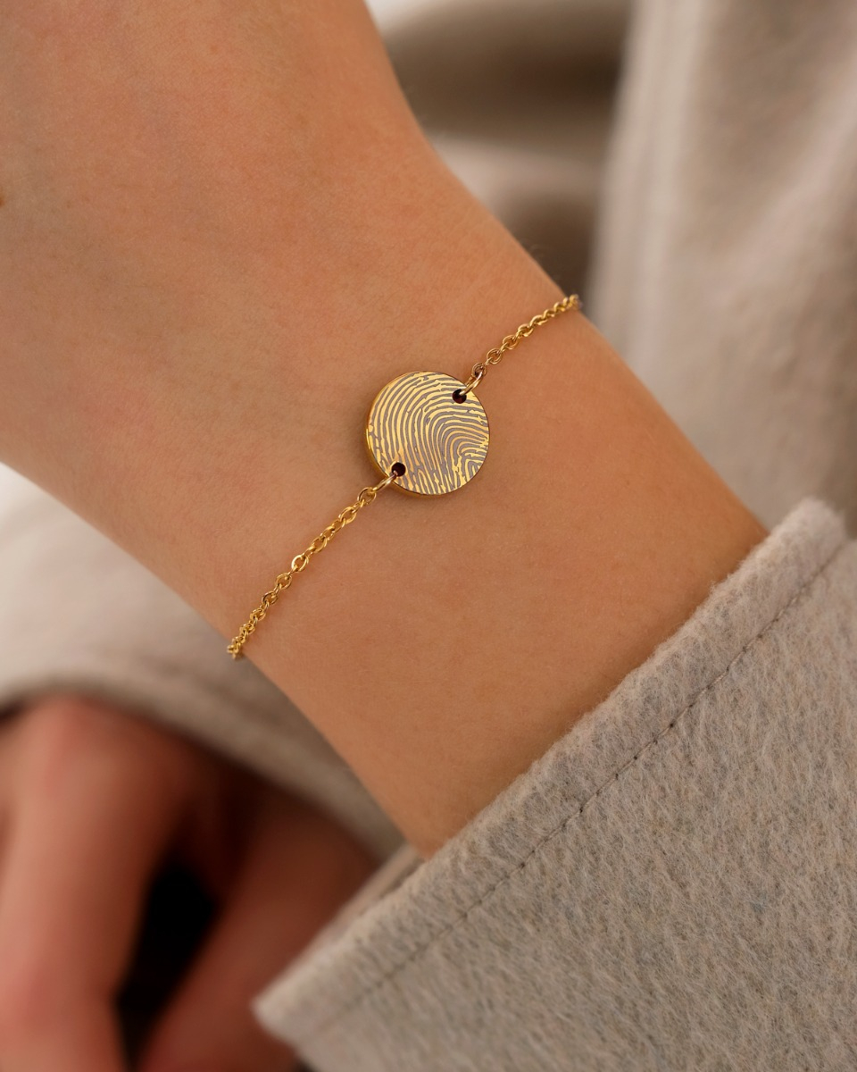 gouden vingerafdruk armband