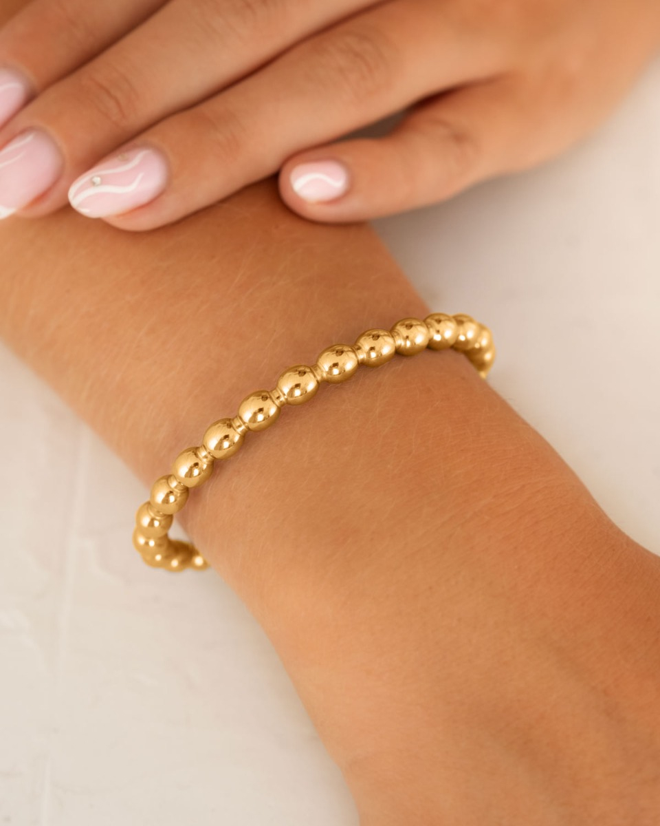 Gouden bolletjes bangle