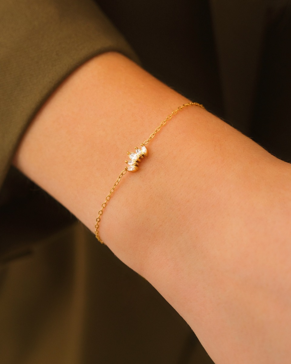 Sparkling armband goud