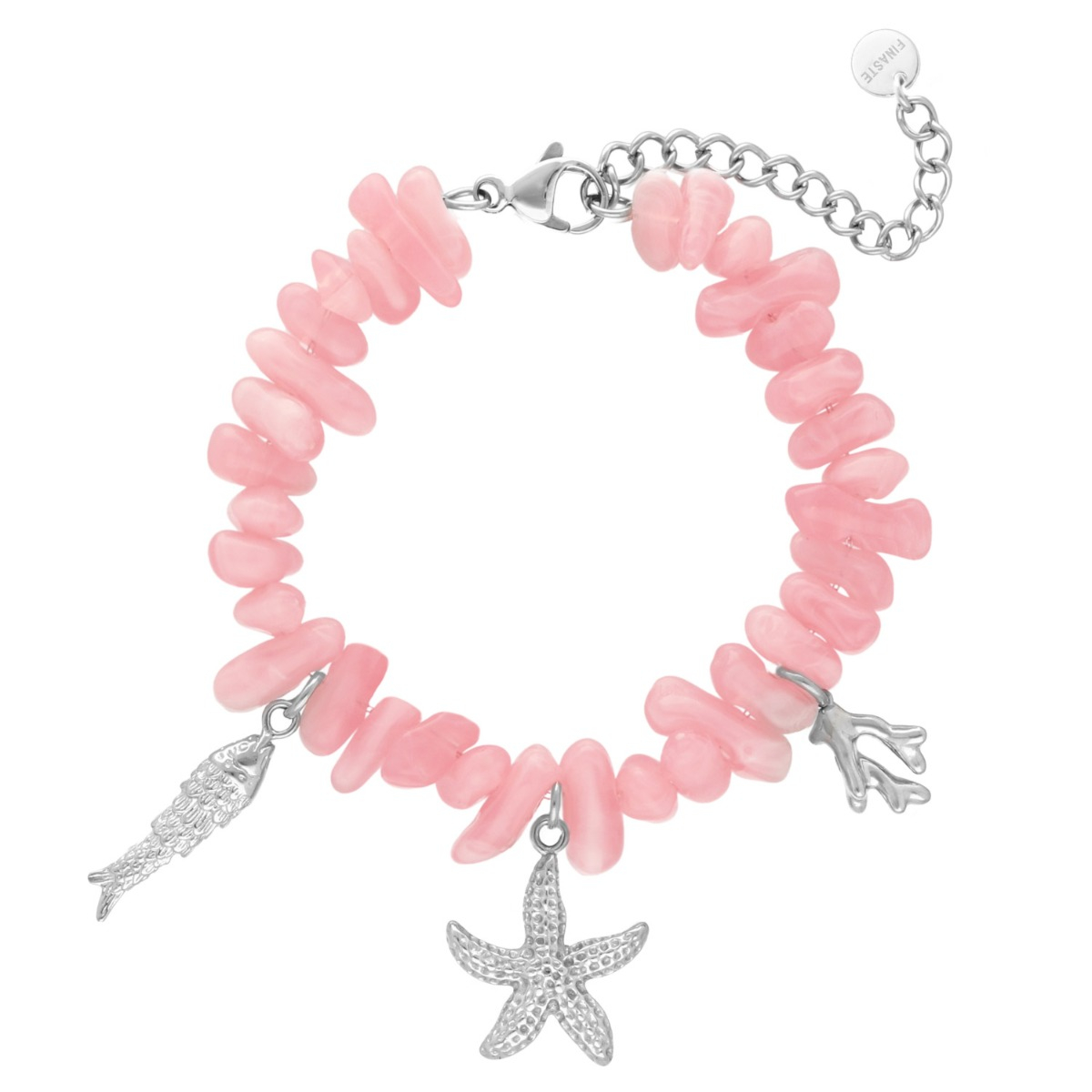 Kralenarmband roze met zomer bedels