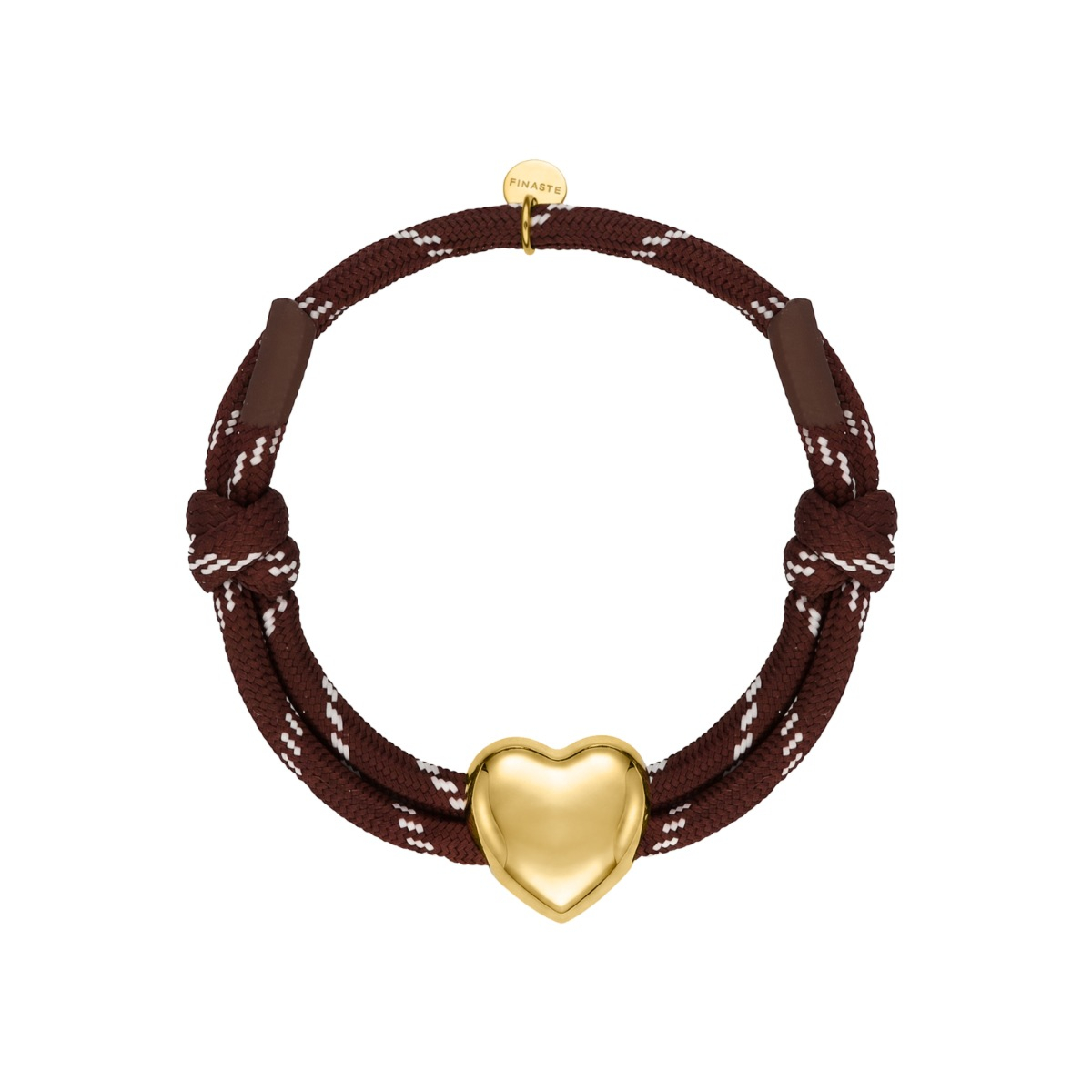 Bruine touwtjes armband hart