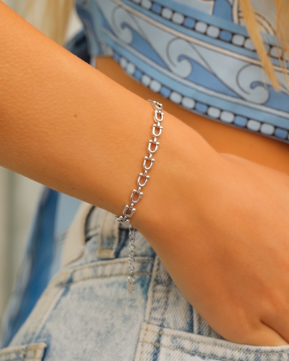 Zilveren chain armband
