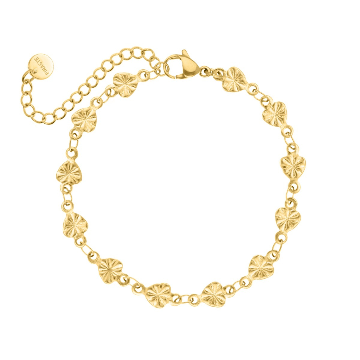 gouden vintage hartjes armband