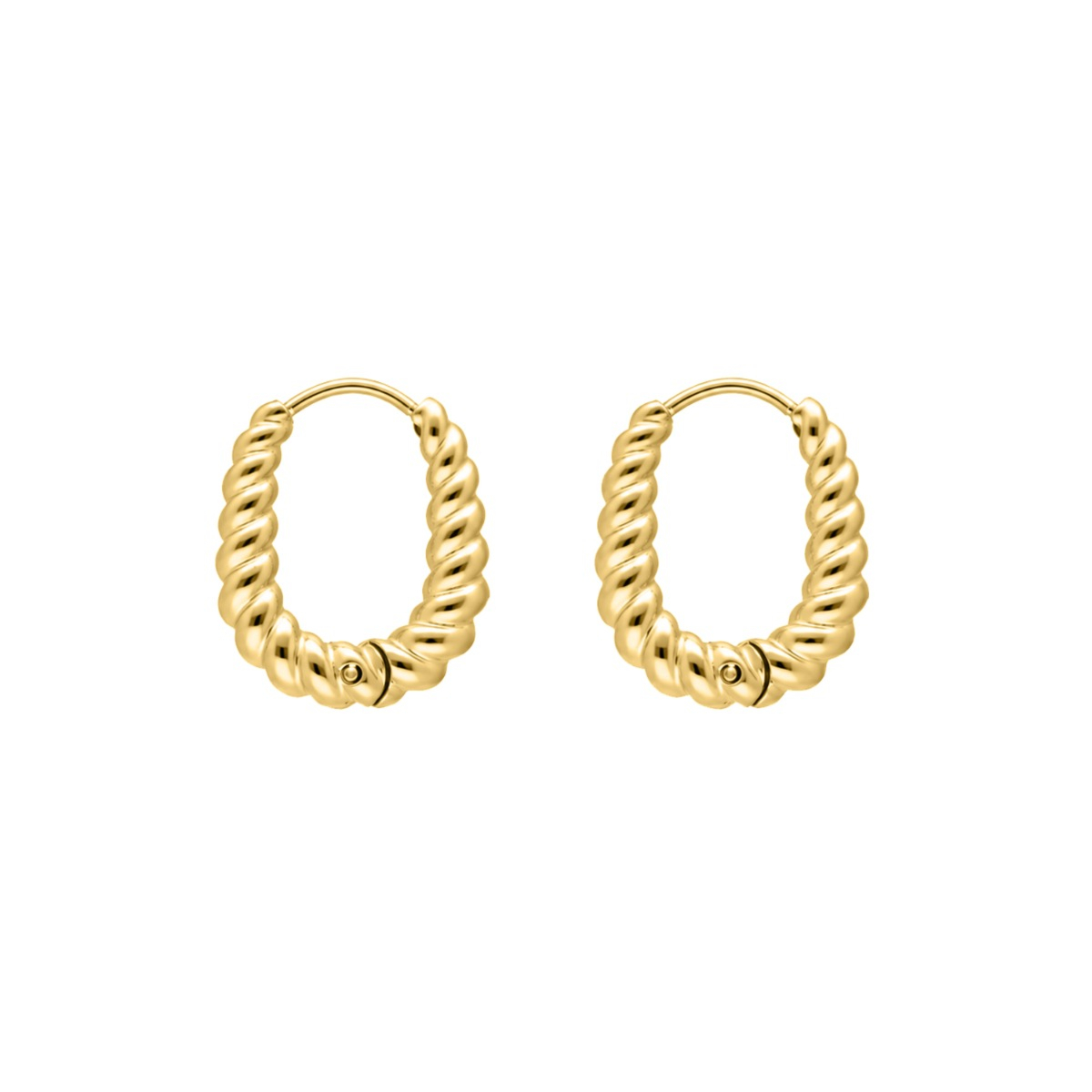 Ovale twist creolen goudkleurig