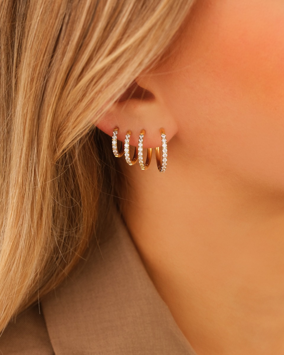 Shiny oorringetjes earparty goud