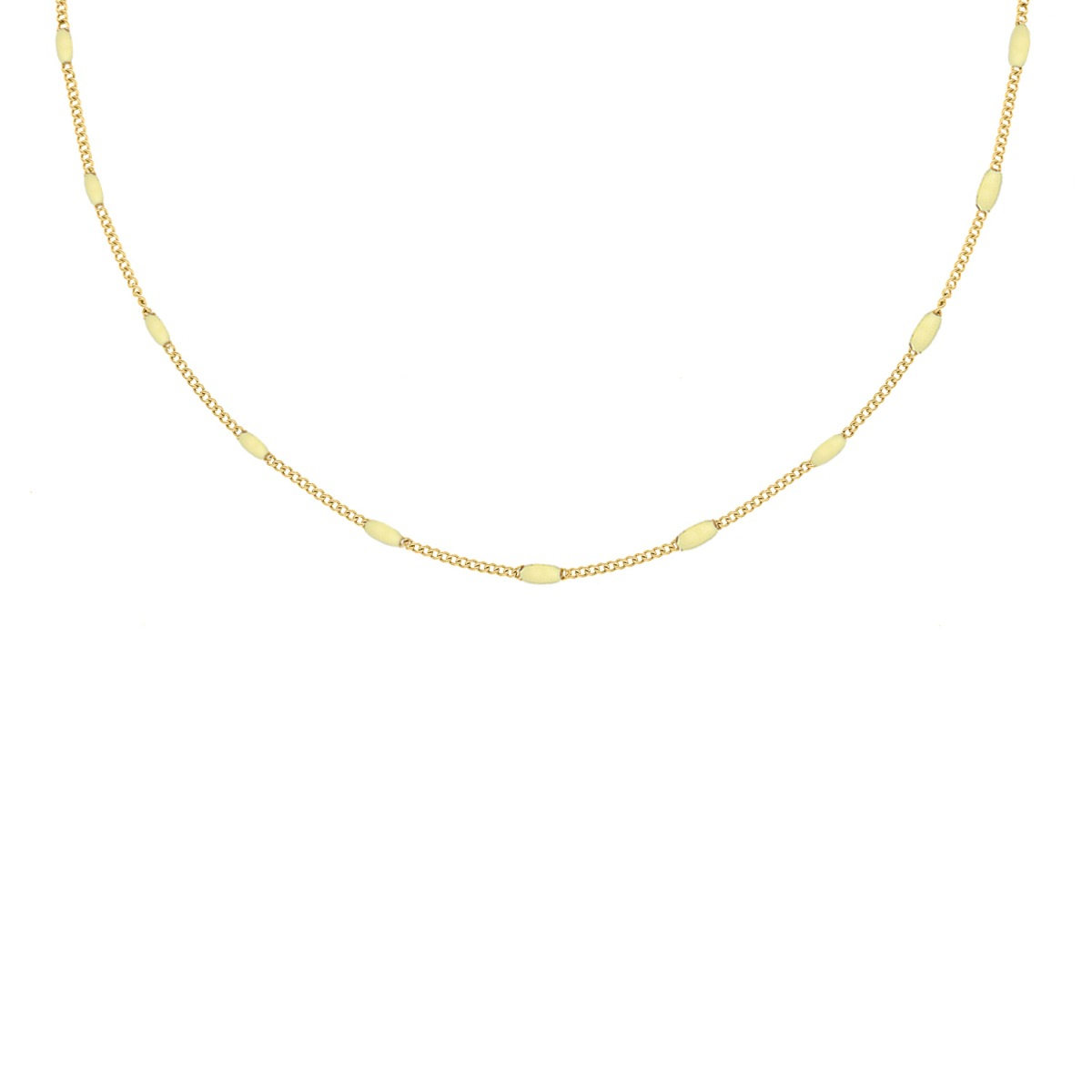 gouden ketting met gele bolletjes