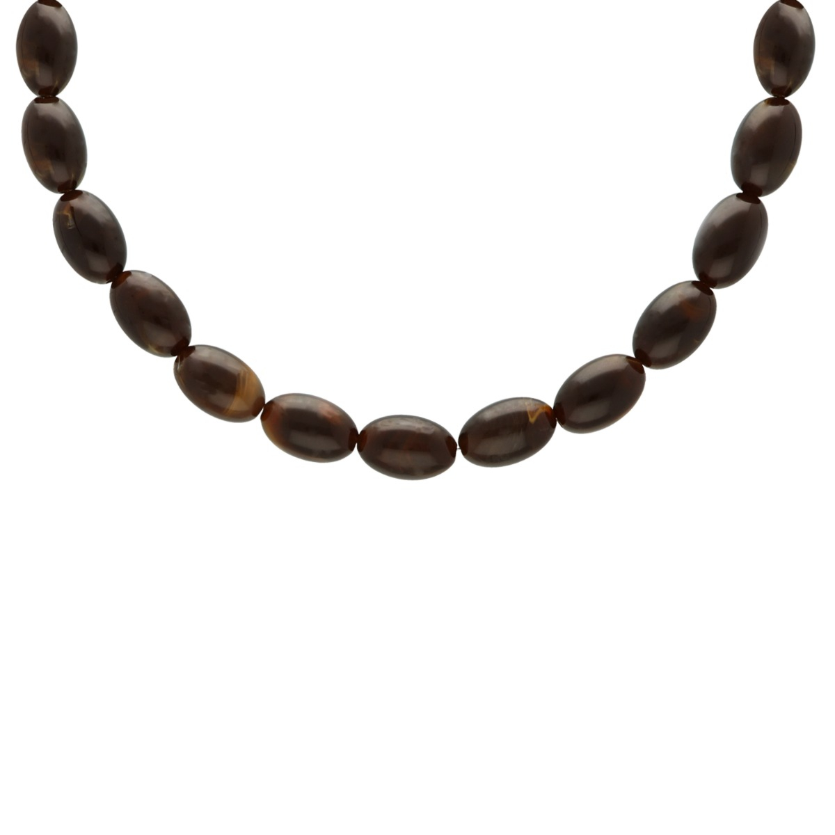 Ovale kralen ketting bruin