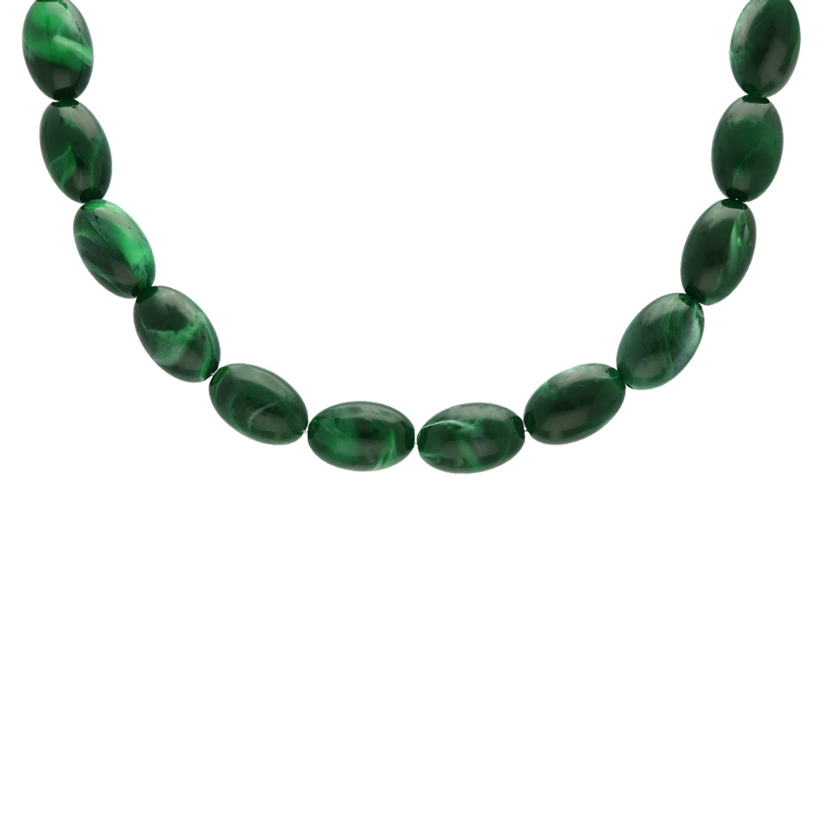 Ovale kralen ketting groen