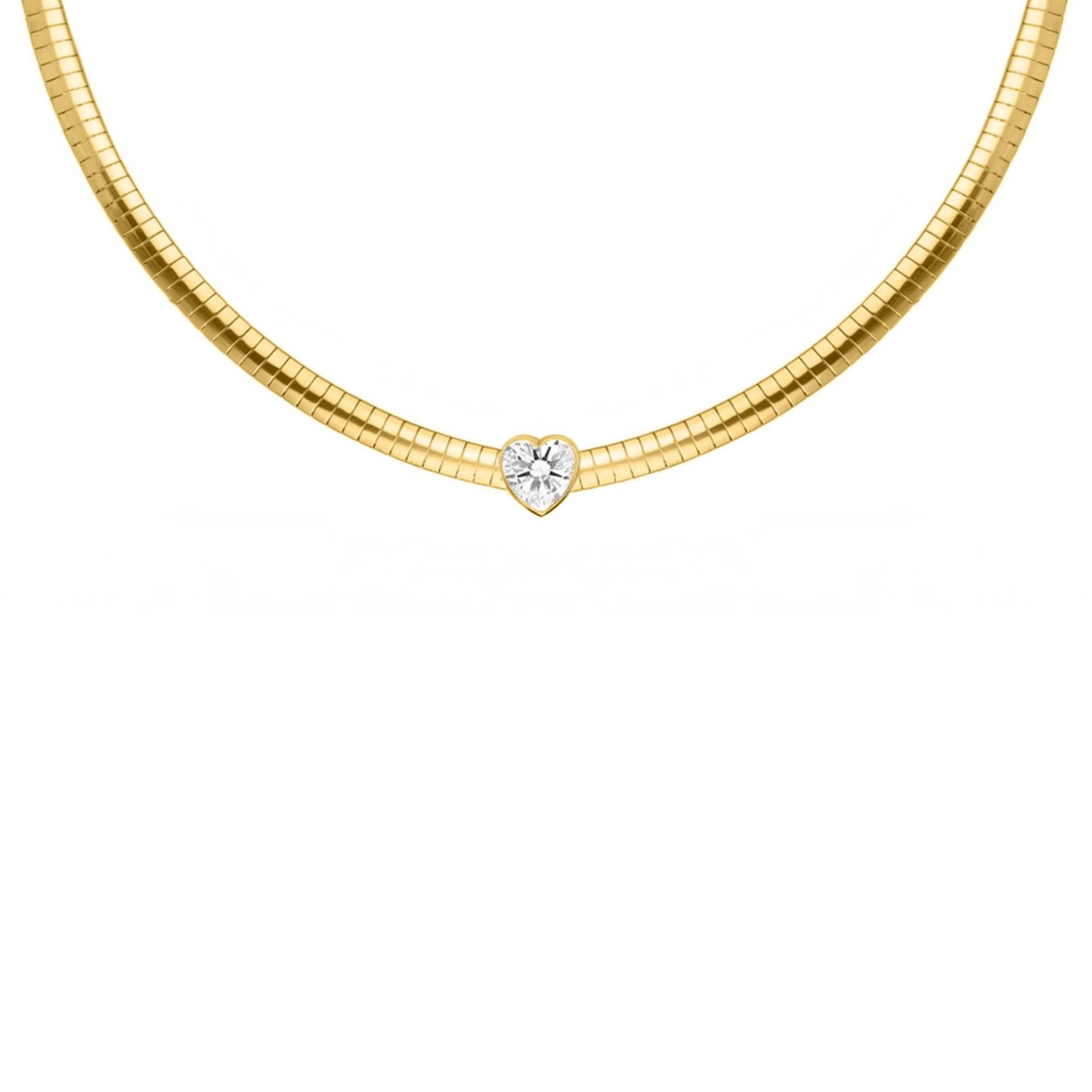 Snake ketting met hartje goudkleurig
