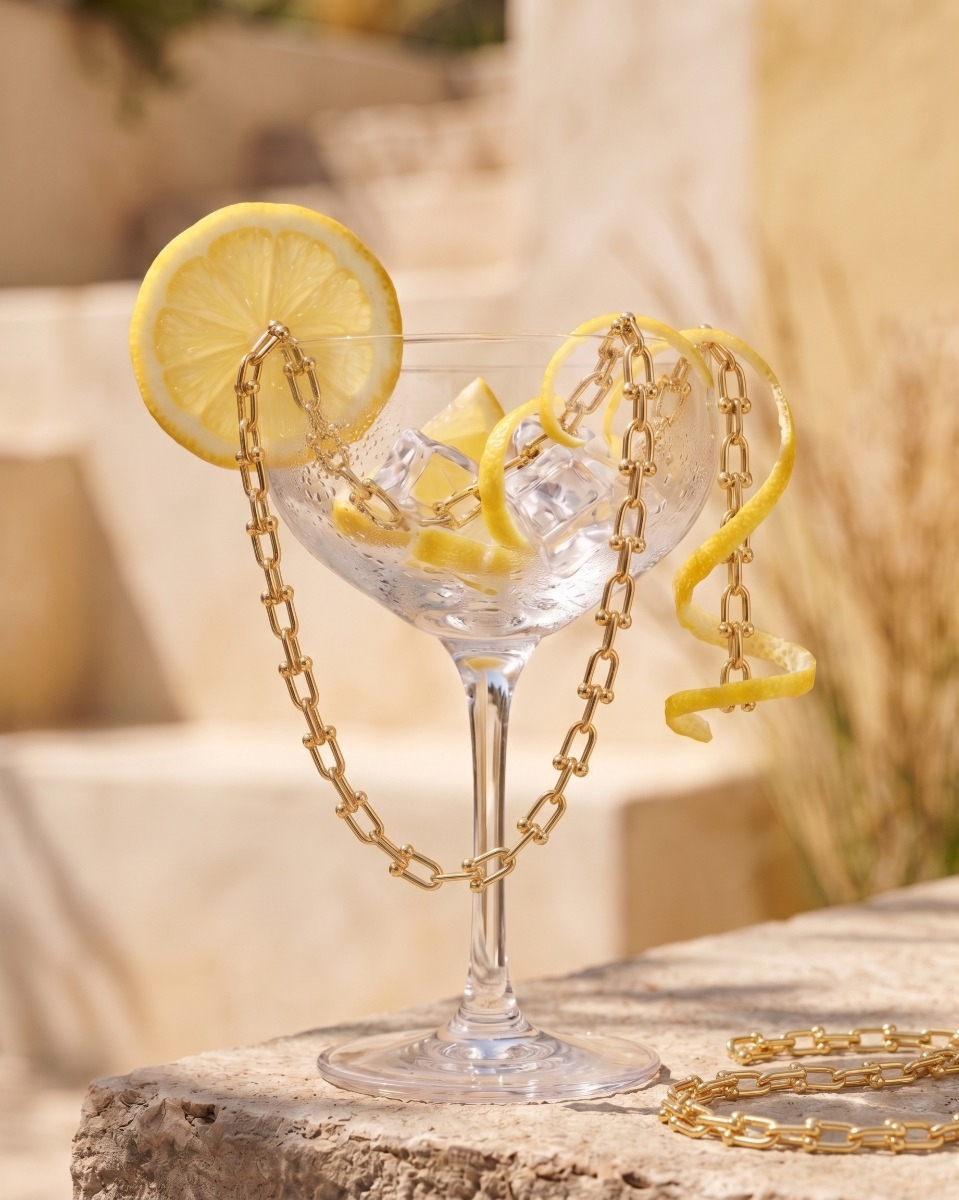 Schakelketting in glas met citroen