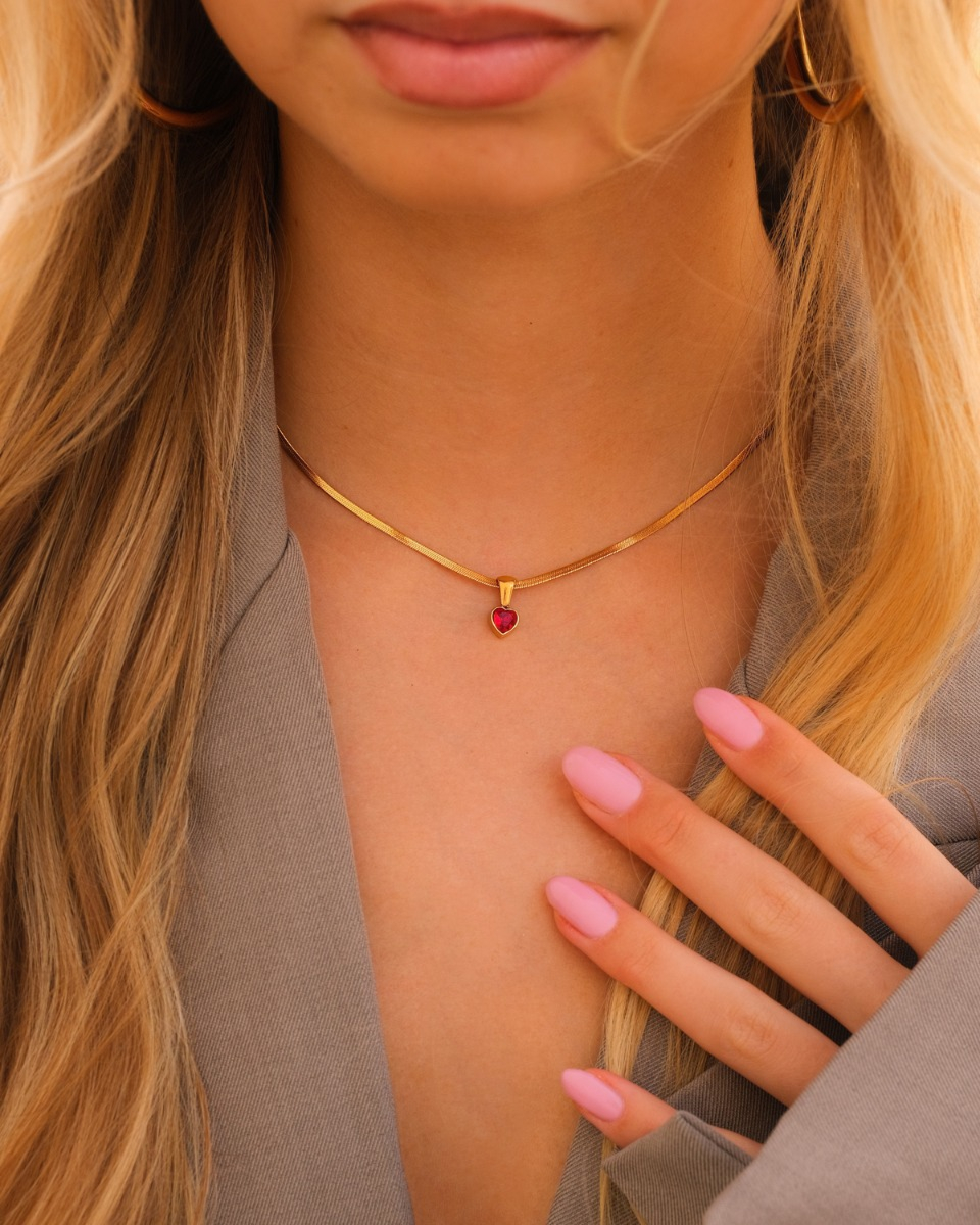 Ketting geboortesteen goud