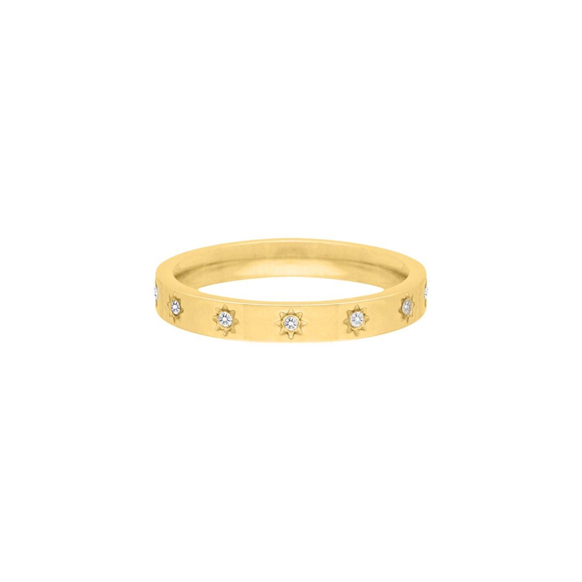 Steentjes ring goudkleurig