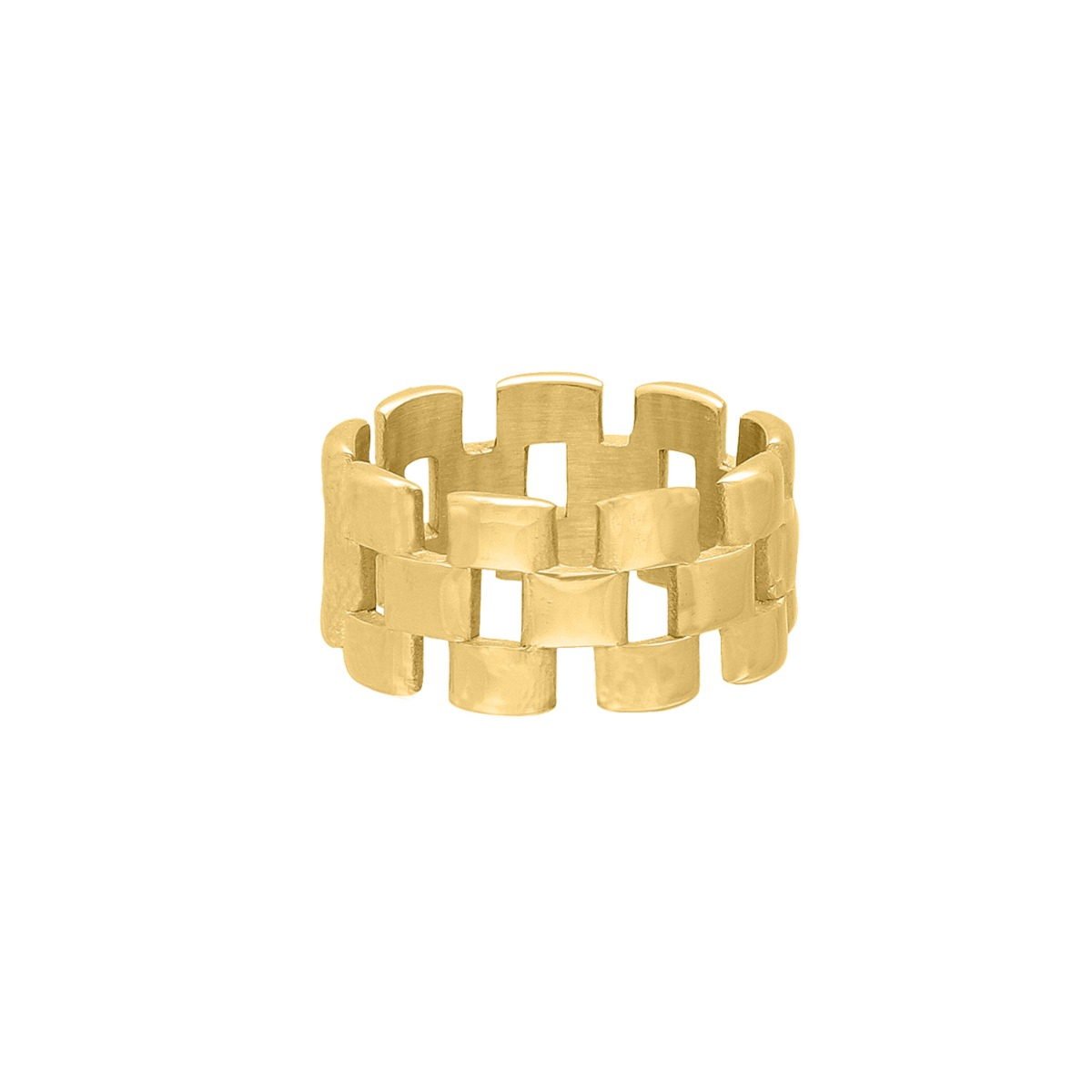 Statement ring schakels goudkleurig