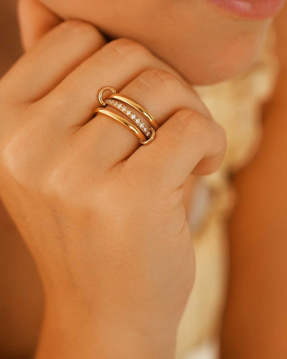 Drie dubbele ring goud
