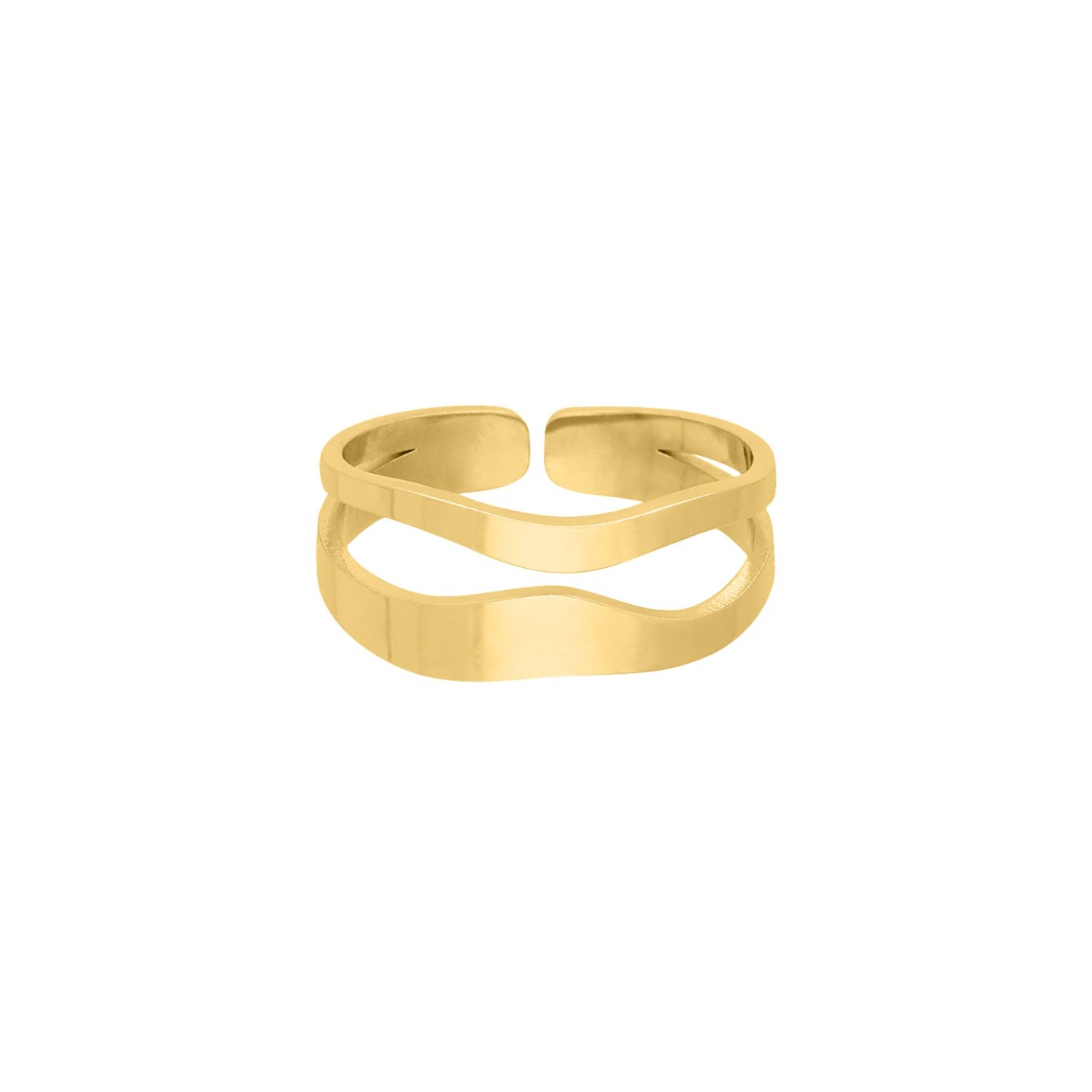 Dubbele ring organics goudkleurig