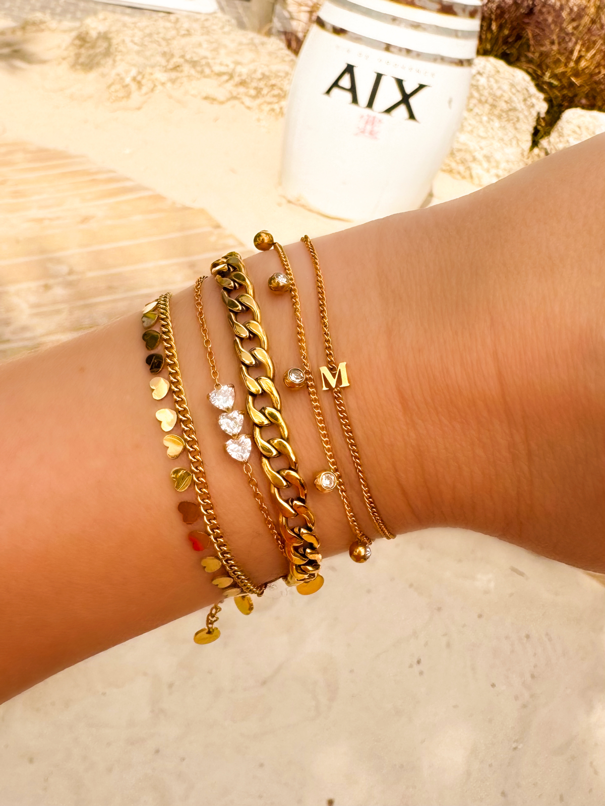 Chain Armband Grof Goud Kleurig
