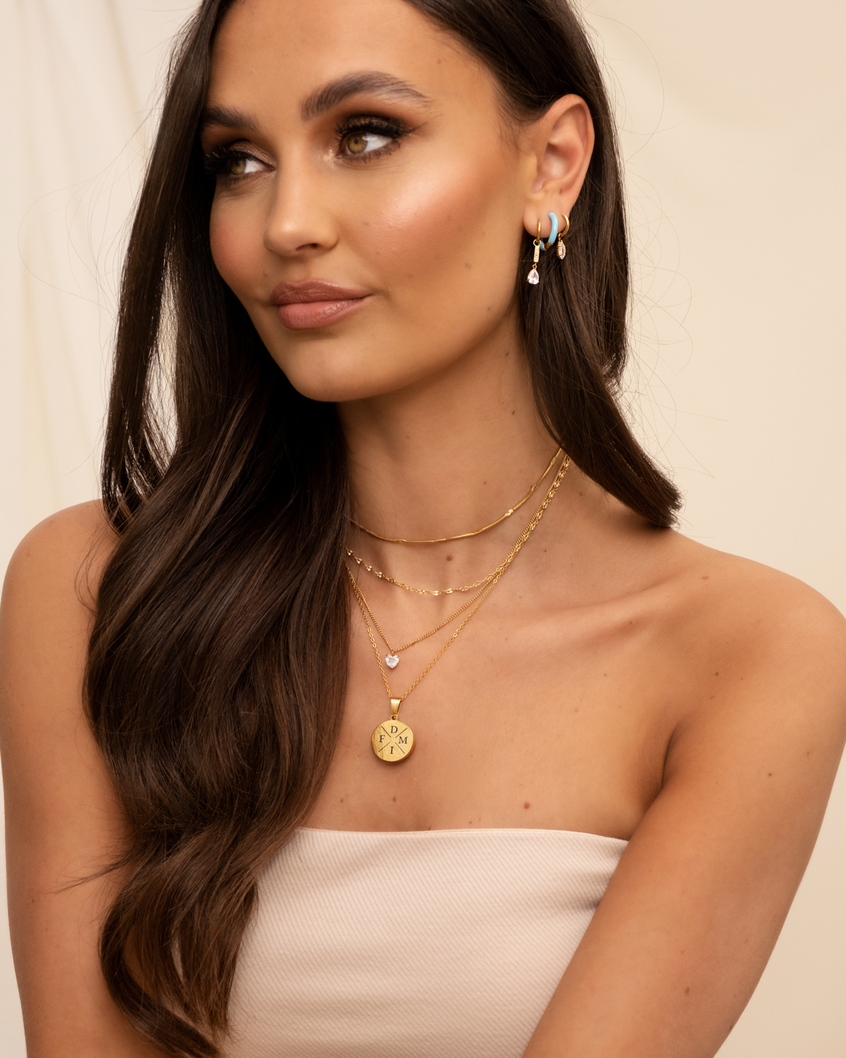 Ketting sparkle heart goldplated