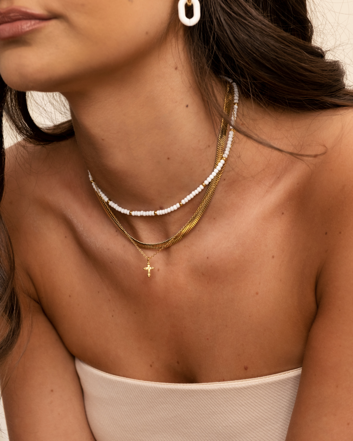 Vintage cross necklace goldplated