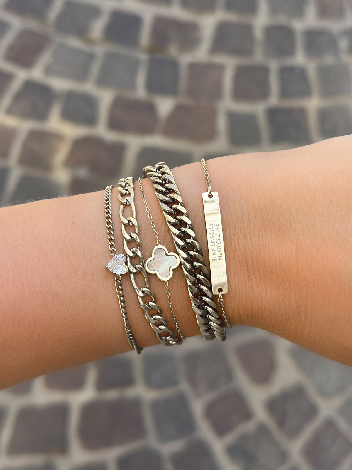 Armband met coördinaten