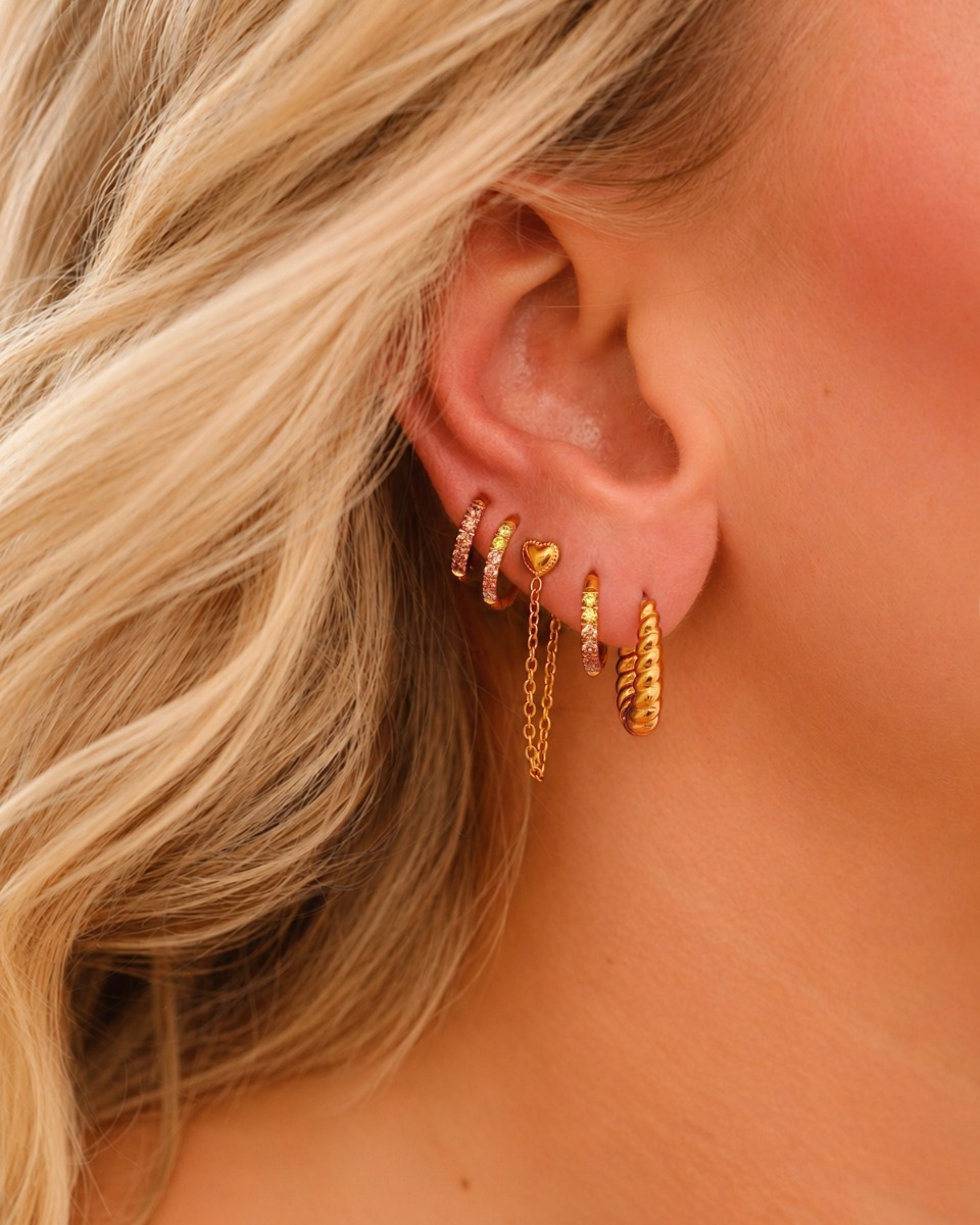 Gouden earparty oorringetjes
