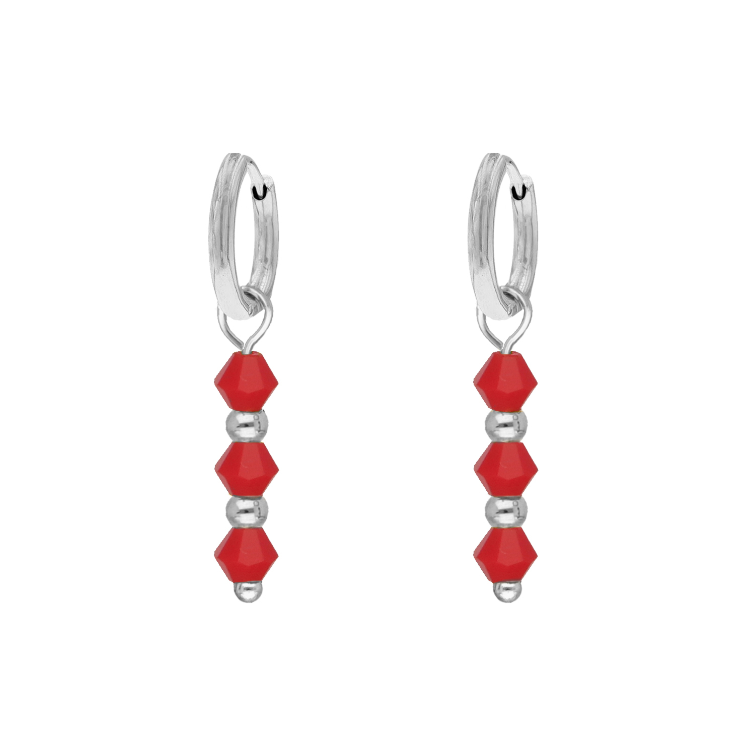 Oorbellen red beads