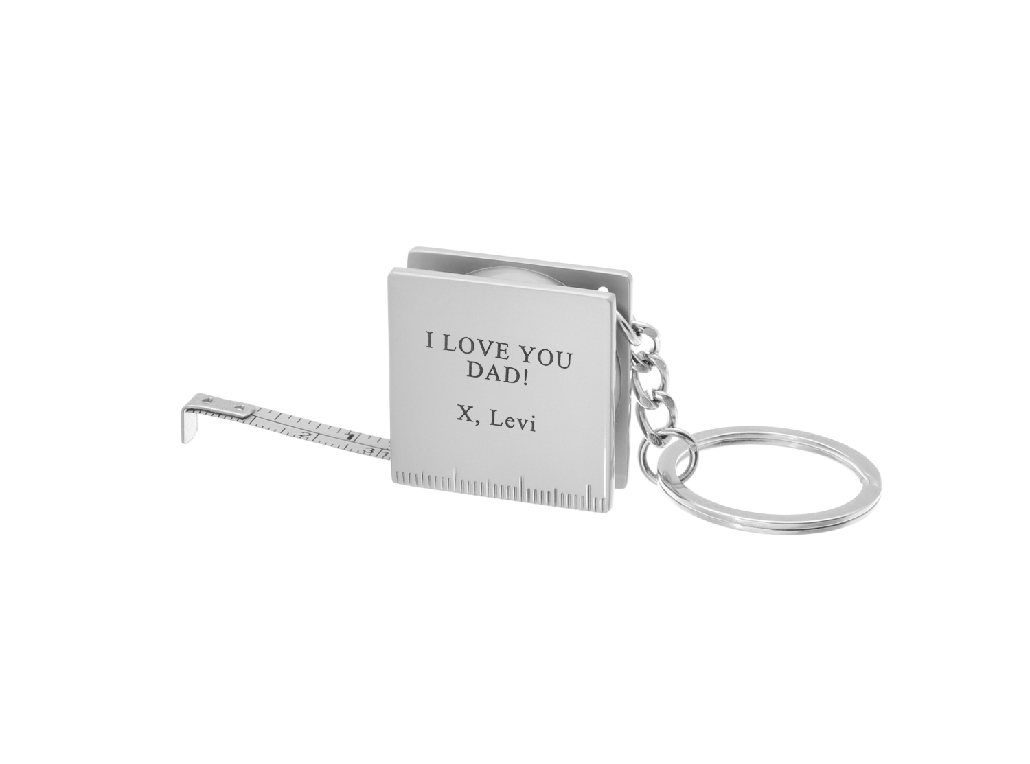 Graveerbare sleutelhanger rolmaat