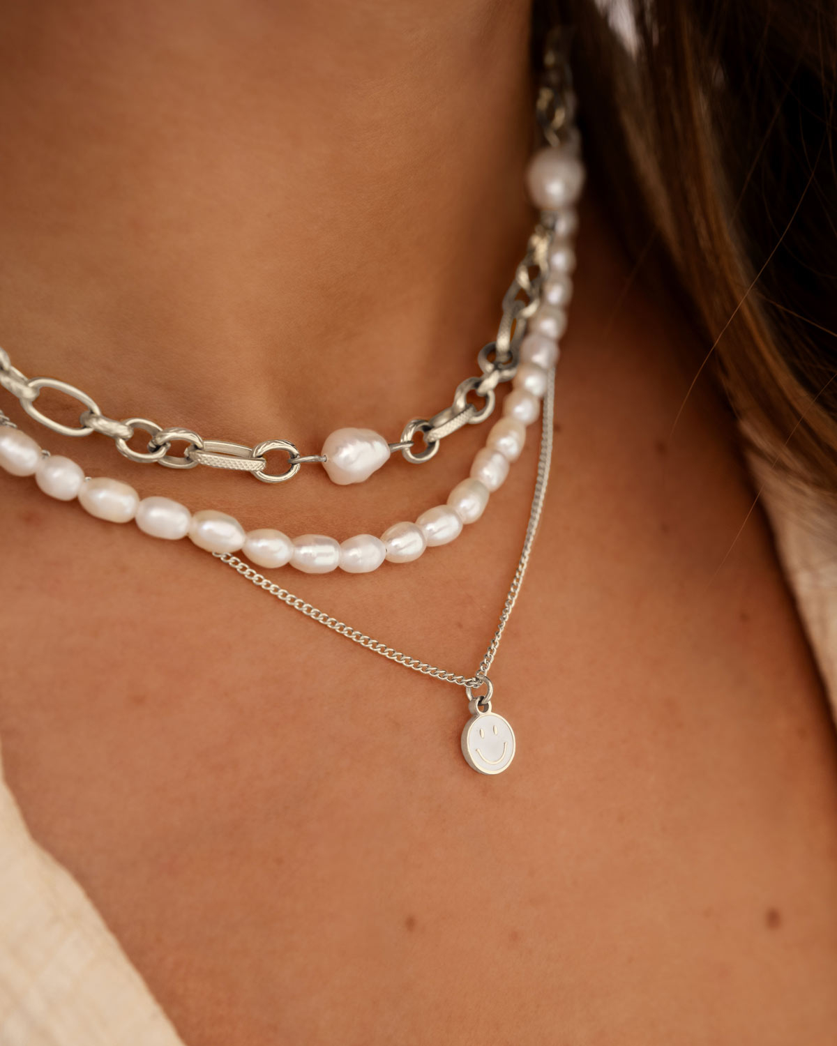 Parel ketting kort
