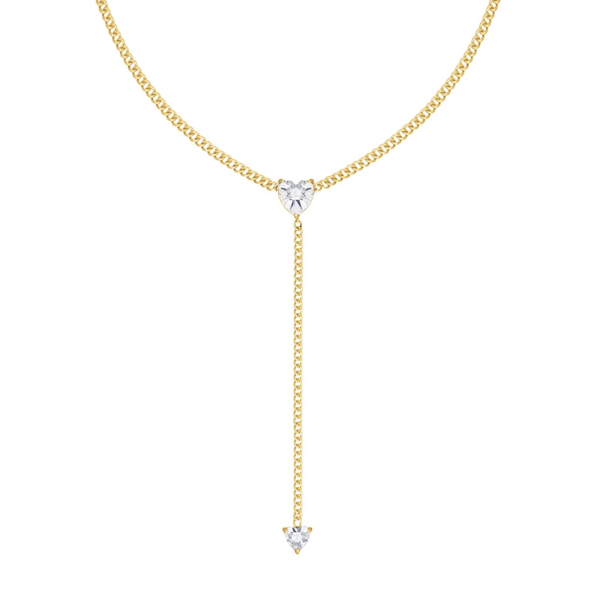 Ketting - Elegante zilveren of gouden ketting met lange schake