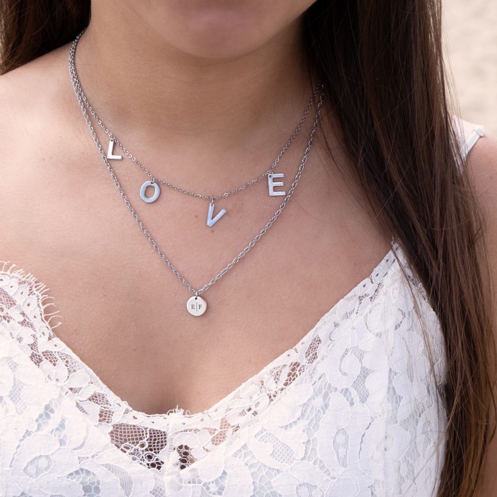 zilveren necklace layer