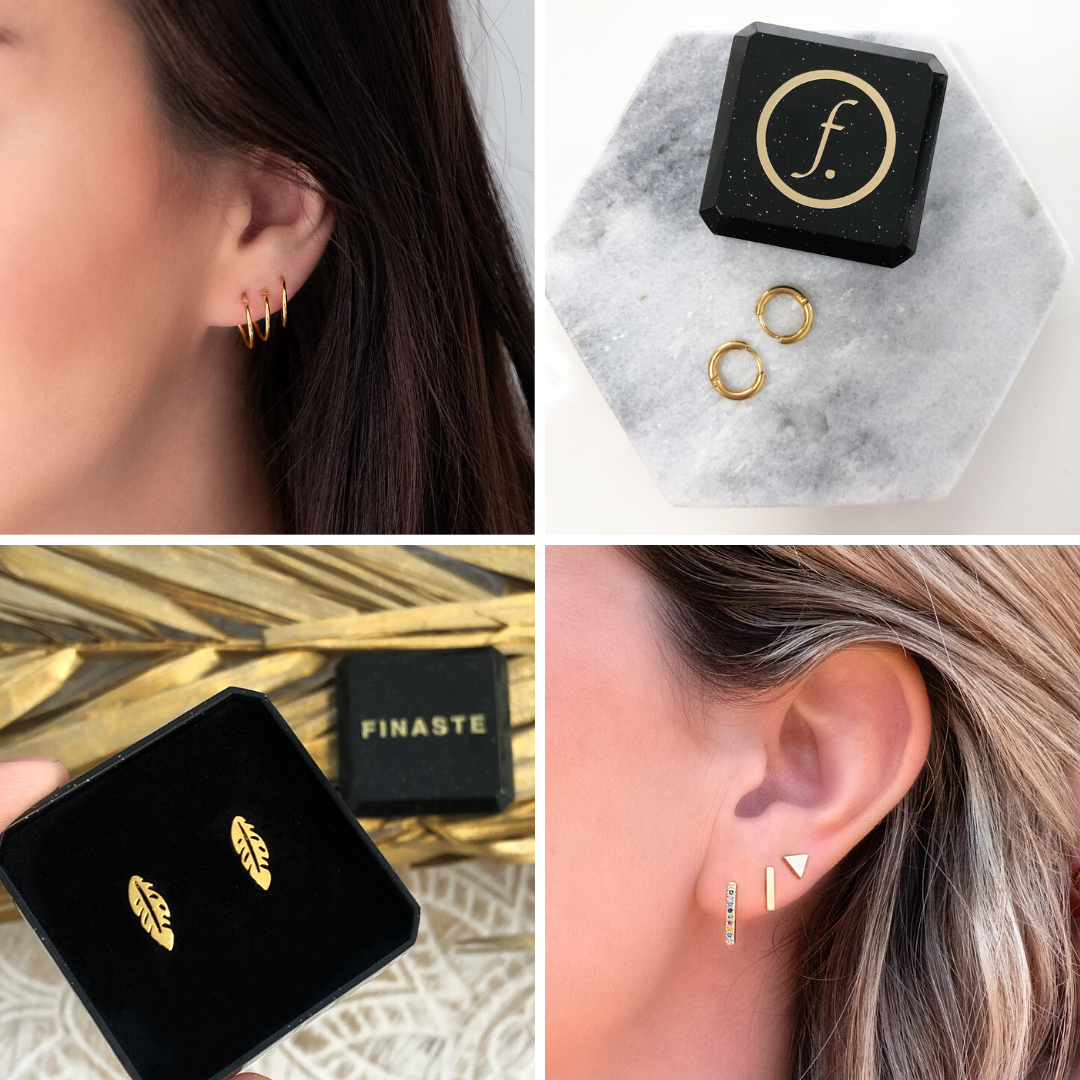 Basis gouden oorringetjes en studs