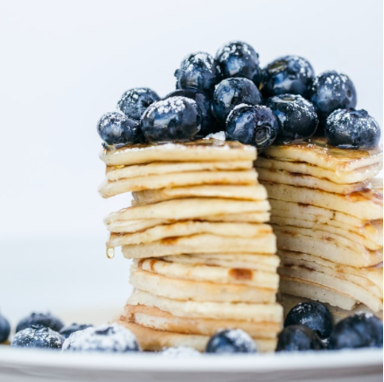 Pancakes met blauwe bessen