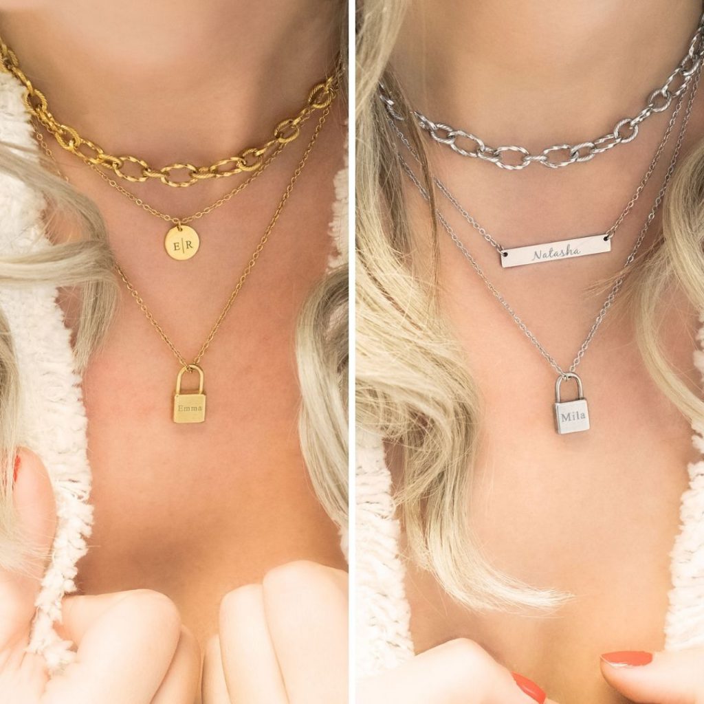 necklace layers in goud en zilver