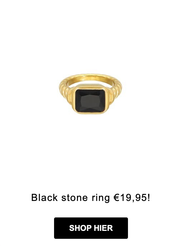 gouden ring met zwarte steen