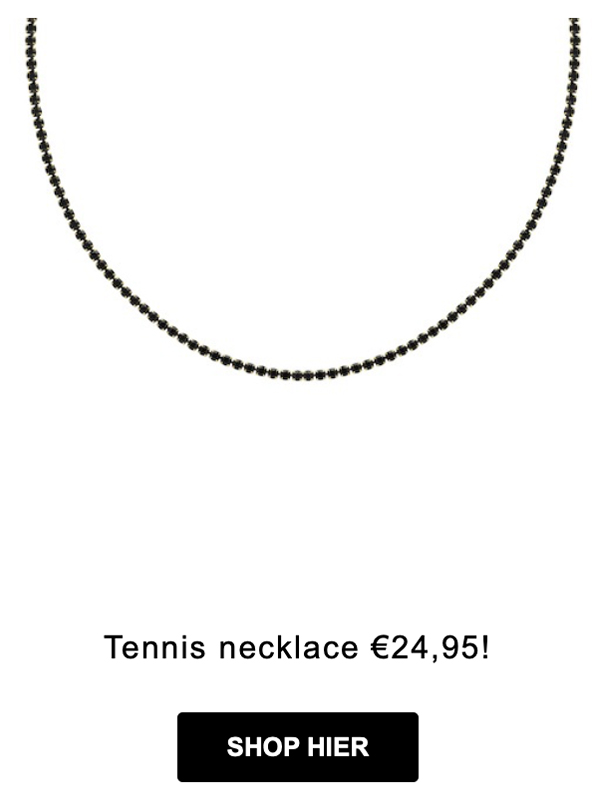 zwarte tennis necklace