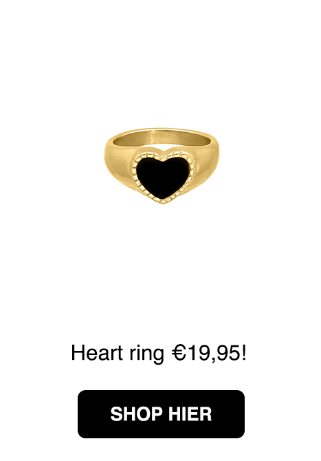 gouden ring met zwart hartje