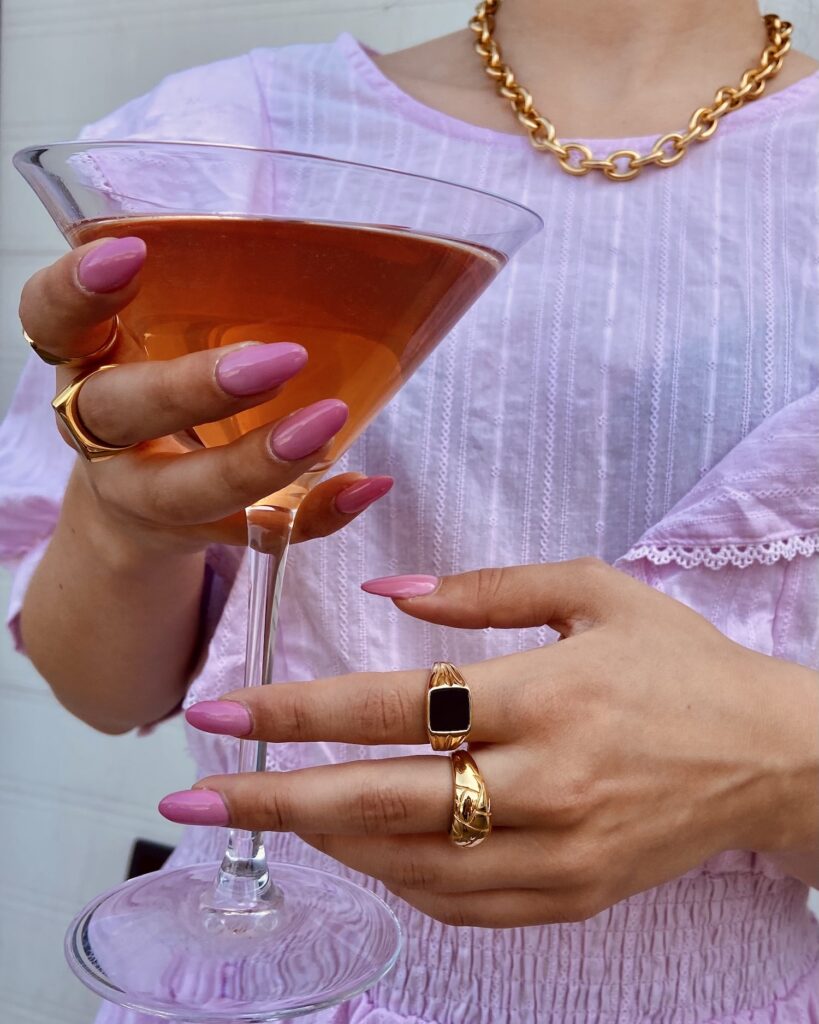 gouden ringen met cocktail