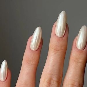 nagels met glans en beige kleur